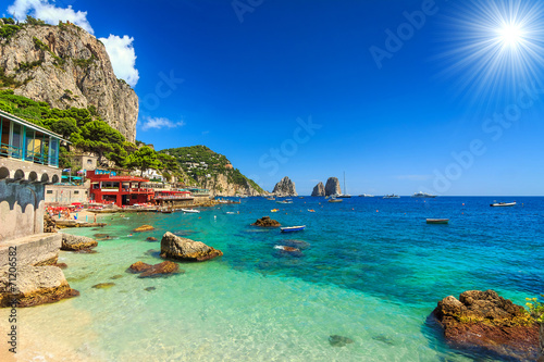 Beautiful beach in Capri island,Italy,Europe photo