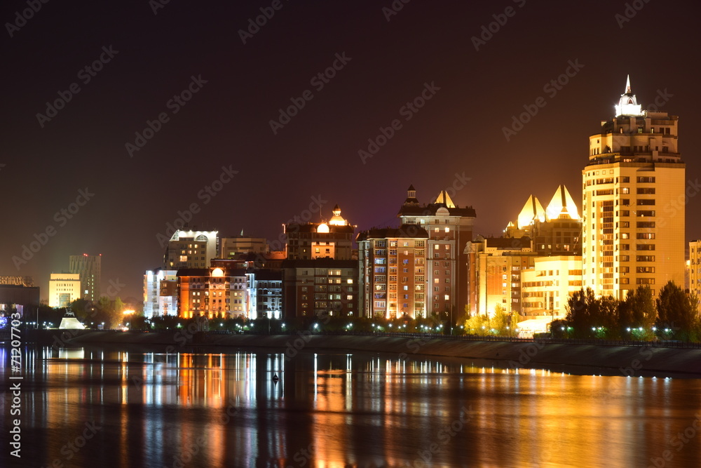 Fototapeta premium Night view in Astana, capital of Kazakhstan