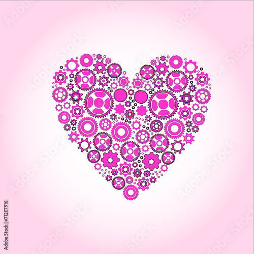 vector symbol love hearts (gear)