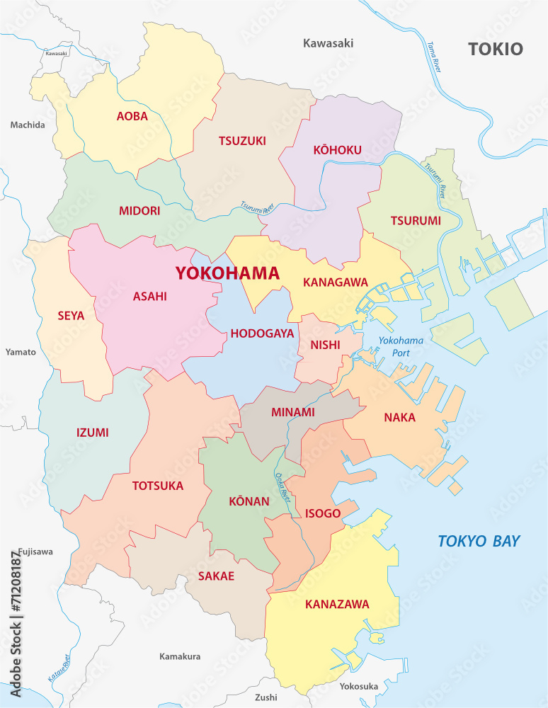 yokohama administrative map