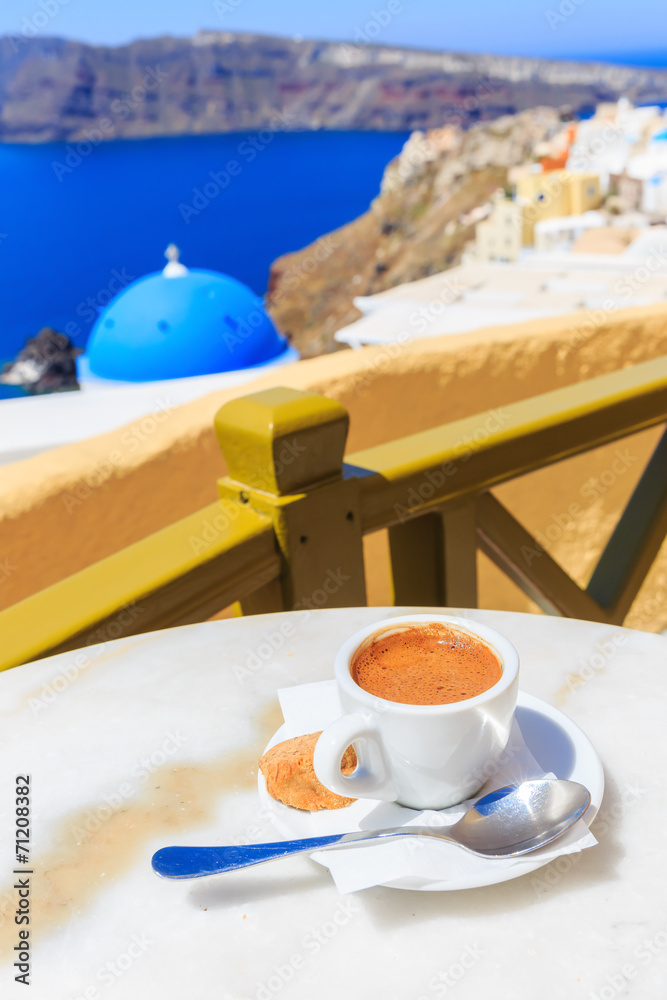 Coffee in Santorini, Greece Stock Photo | Adobe Stock