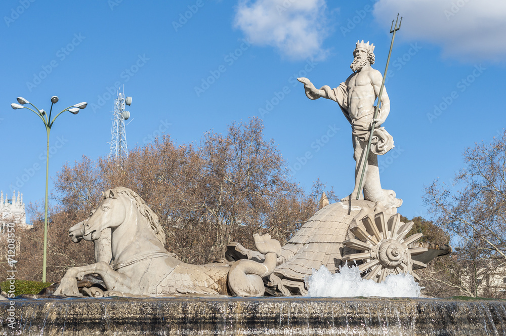 Obraz premium Fountain of Neptune in Madrid, Spain.