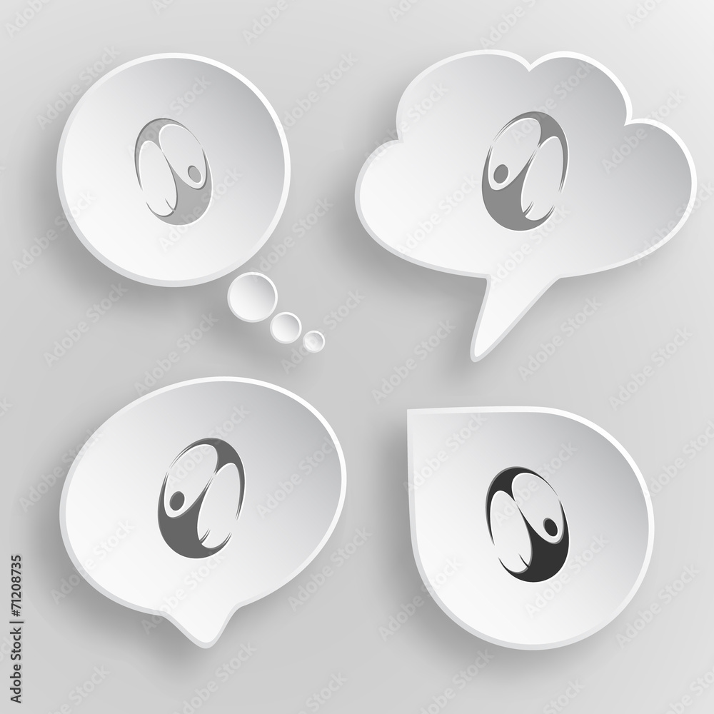 Skydiver. White flat vector buttons on gray background. Skydiver. White flat vector buttons on gray background.