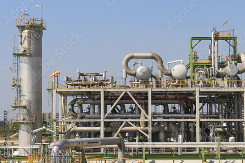 Refinery plant with sunny day