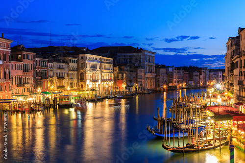 Grand Canal at night  Venice Italy