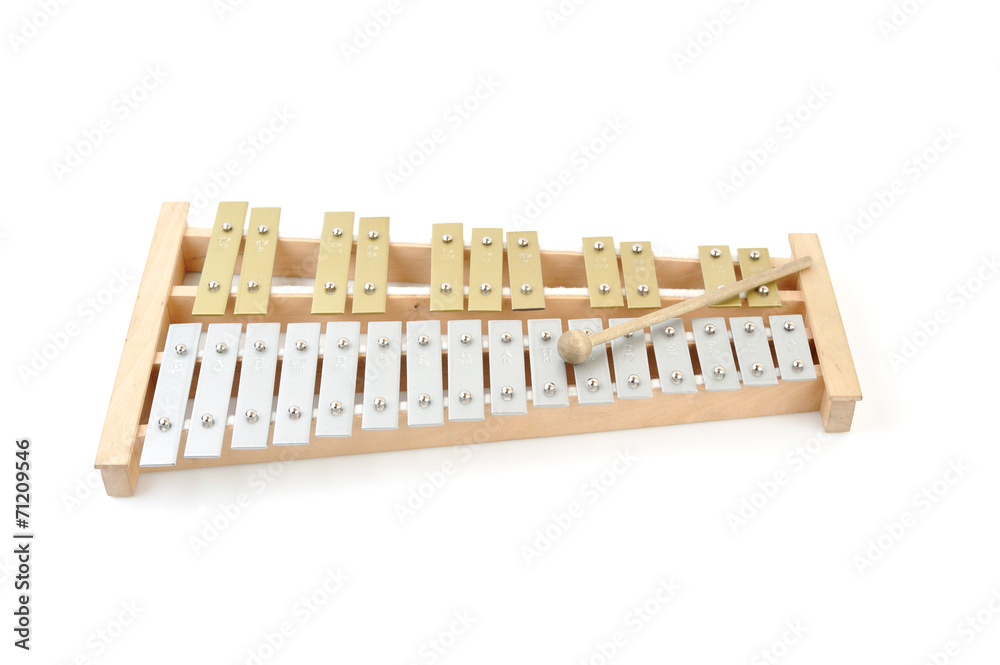 Glockenspiel isolated on white Glockenspiel isolated on white