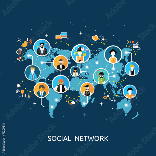 Social media network connection concept