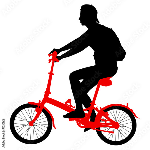 Silhouette of a cyclist male.  vector illustration.