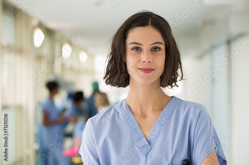 Portrait of a female nurse smiling photo