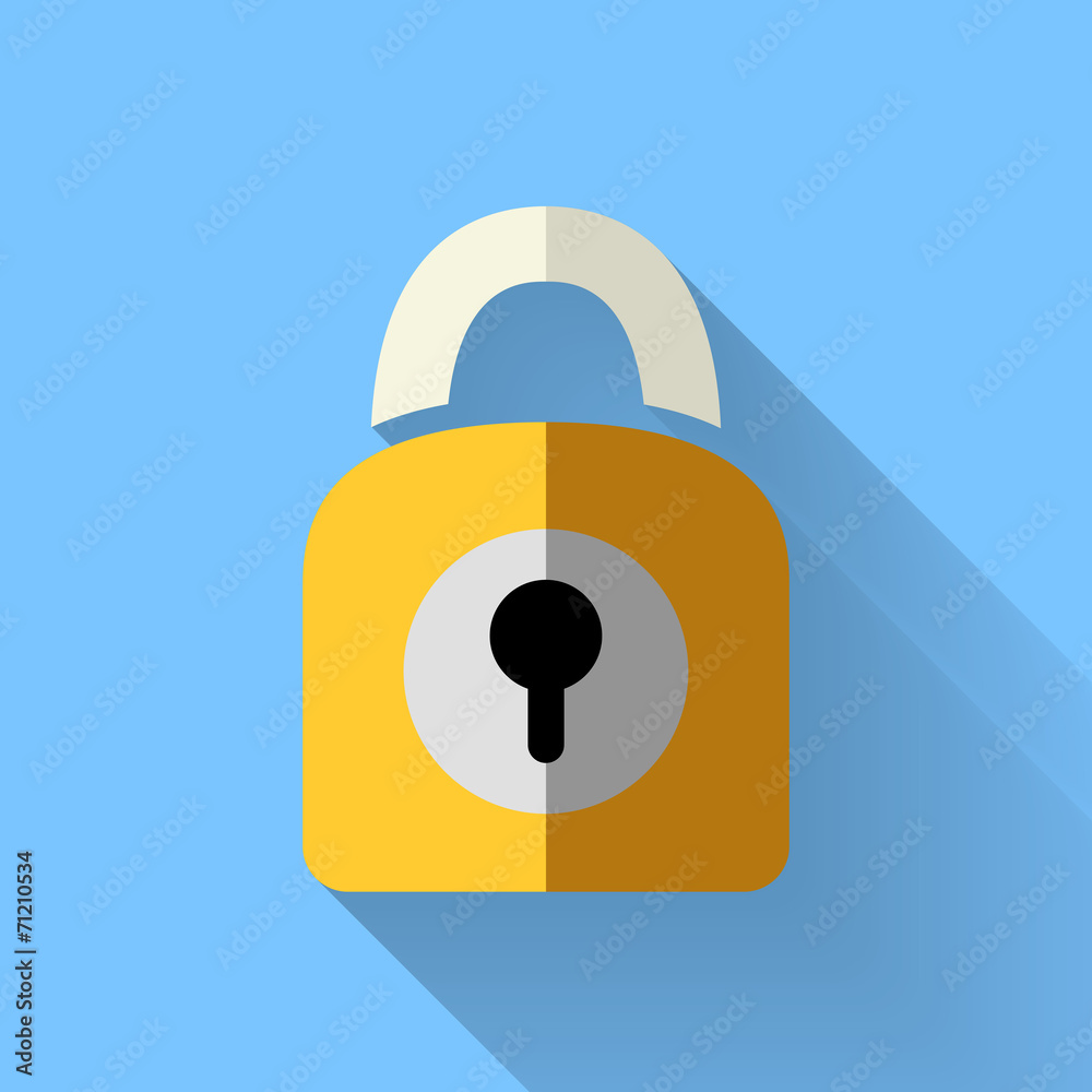 colorful flat design padlock icon