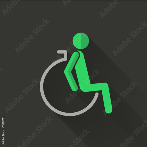 colorful flat design disabled sign