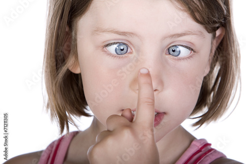 Fotografi Child with Cross Eyes