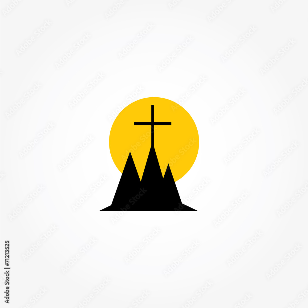 mountain cross icon mountain cross icon