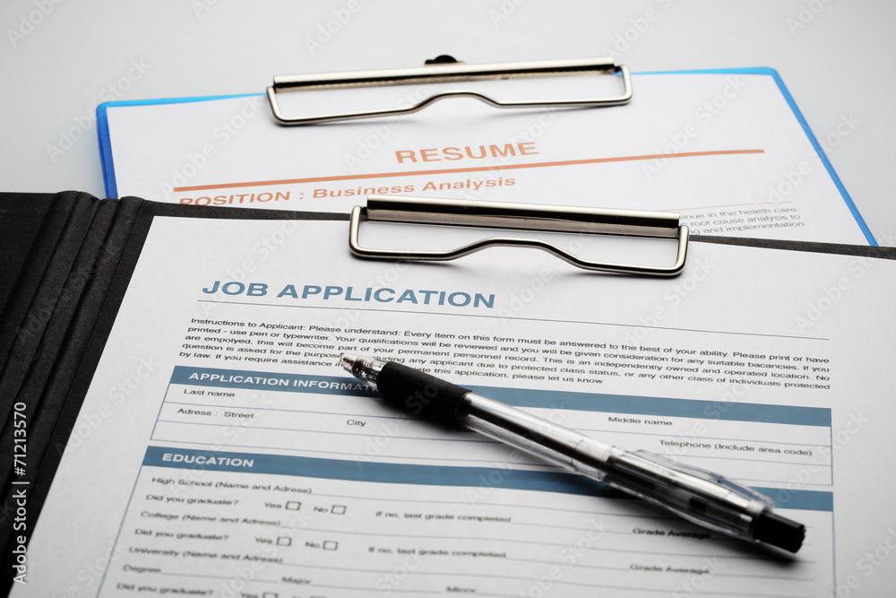 Apply for new job by Application and Resume Document Apply for new job by Application and Resume Document