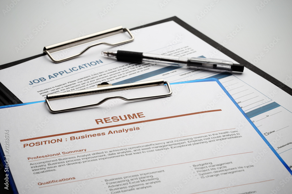 Obraz premium Apply for new job by Application and Resume Document