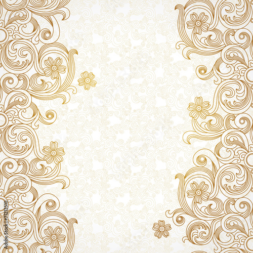 Vector seamless border in east style.