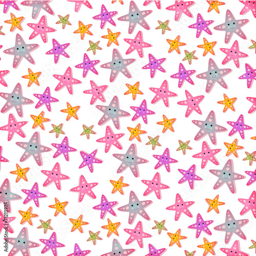 Pattern de Estrellitas de mar con fondo blanco