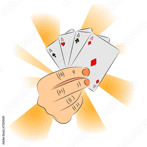 Diabolic hand holds an aces