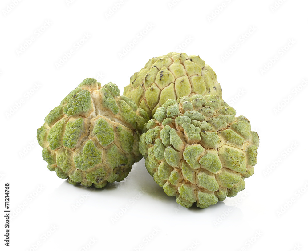 Custard apple isolated on white background,annona Custard apple isolated on white background,annona