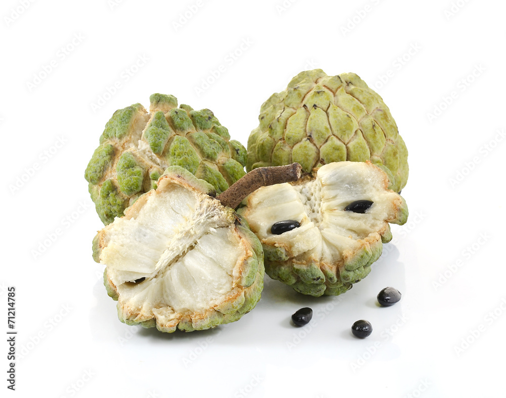 Fototapeta premium Custard apple isolated on white background,annona