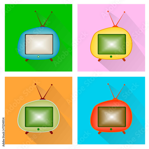 Retro tv set vector icon.