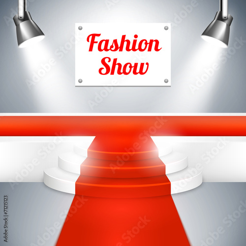 Fashion Show catwalk with a red carpet