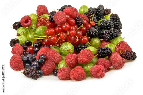 Fototapeta Naklejka Na Ścianę i Meble -  different berries on a white background