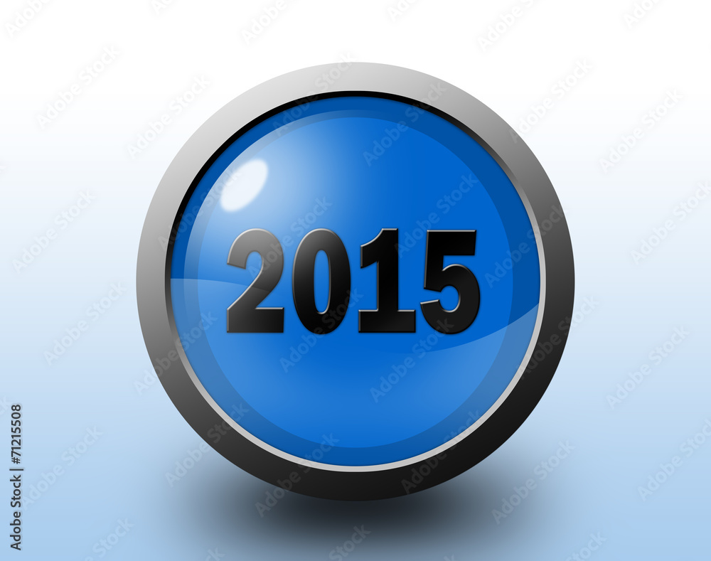 New year 2015 icon. Circular glossy button. New year 2015 icon. Circular glossy button.