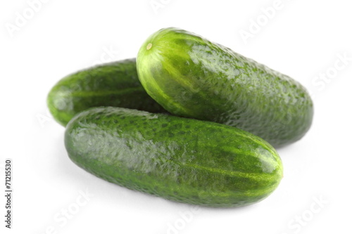 Pile of fresh salted gherkins, isolated