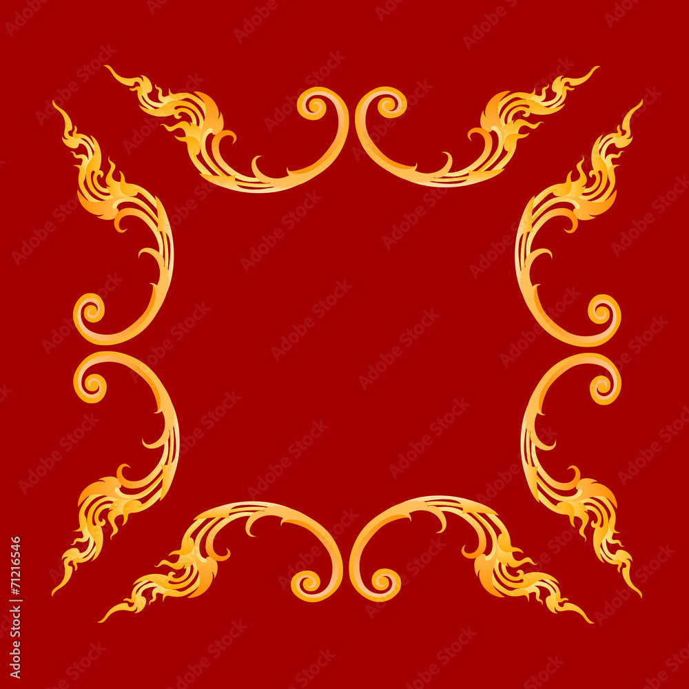 Line Thai art pattern vector illustration Line Thai art pattern vector illustration
