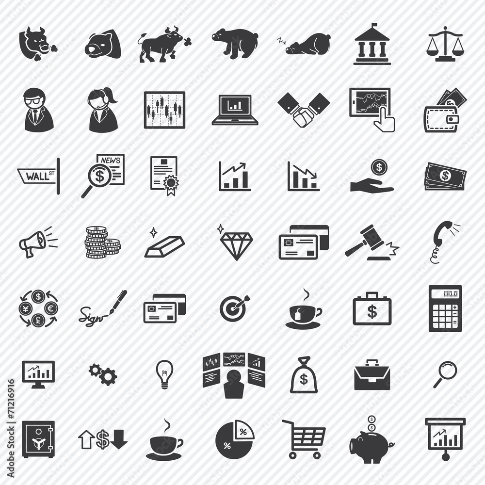 Stock financial icons set. illustration eps10