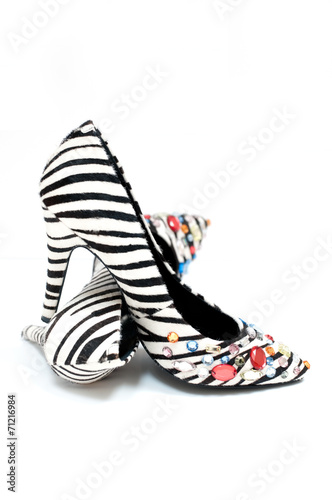 Sexy Zebra print high heeled women's shoes