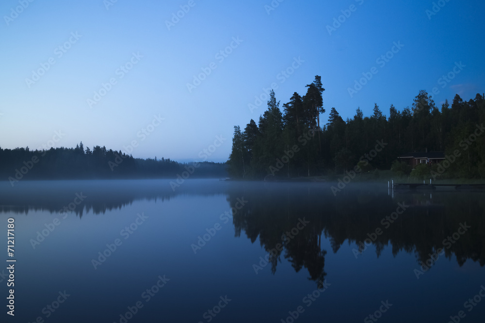 fog over a lake