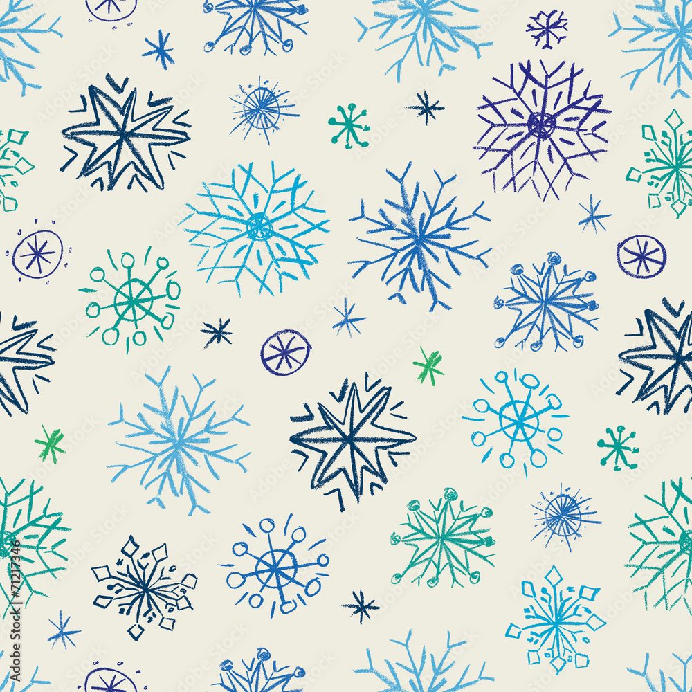 Snowflake doodles pattern Snowflake doodles pattern