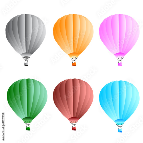 Hot Air Balloons. Detailed Vector Collection