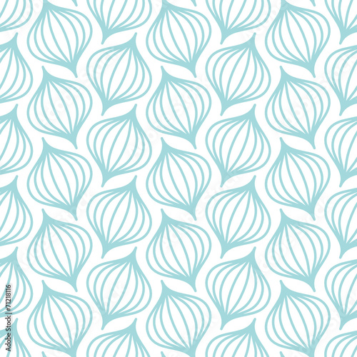 Seamless Pattern Retro Onions Turquoise