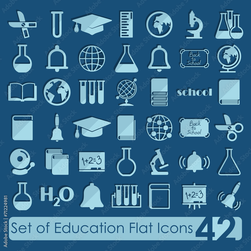 Set of education flat icons Set of education flat icons