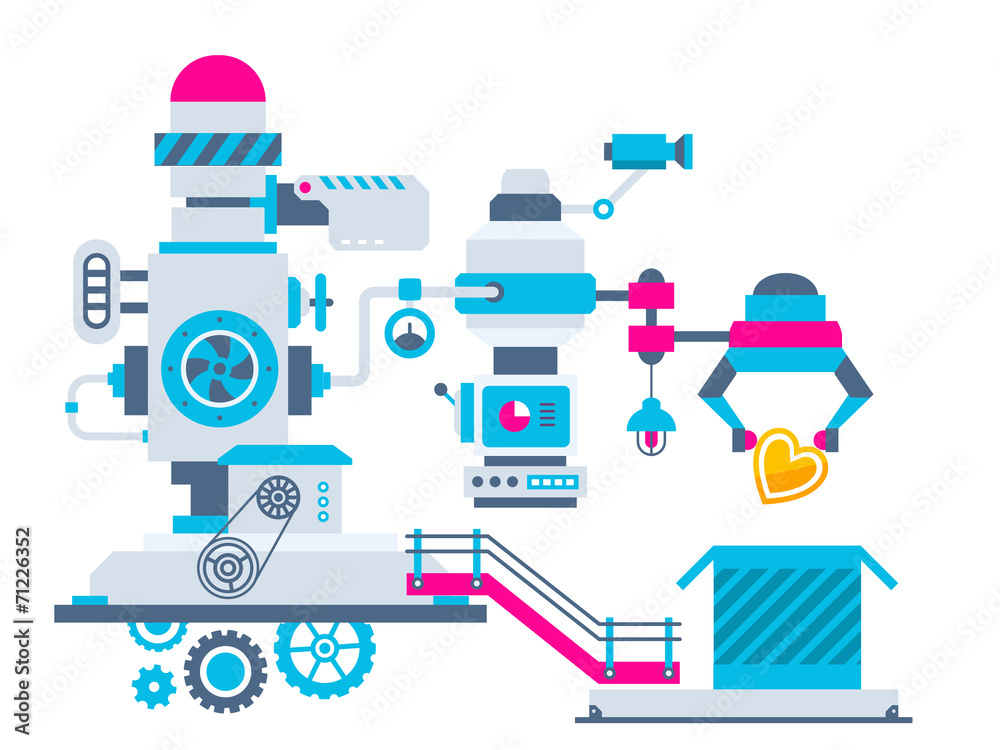 Vector industrial illustration background of the factory for pac Vector industrial illustration background of the factory for pac