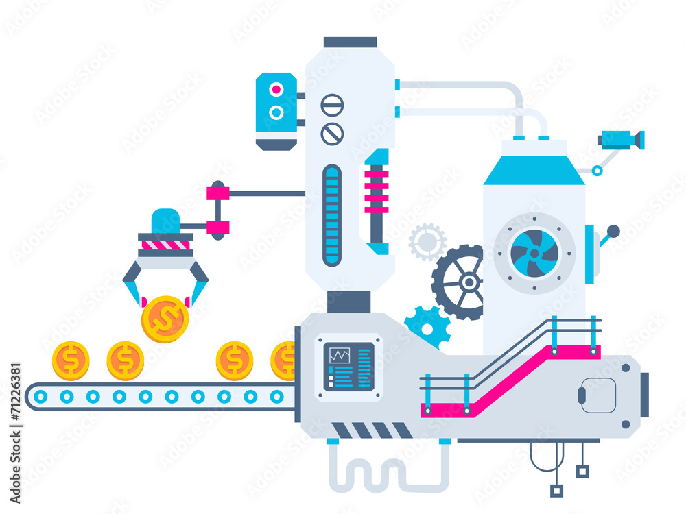 Vector industrial illustration background of the factory for sor Vector industrial illustration background of the factory for sor