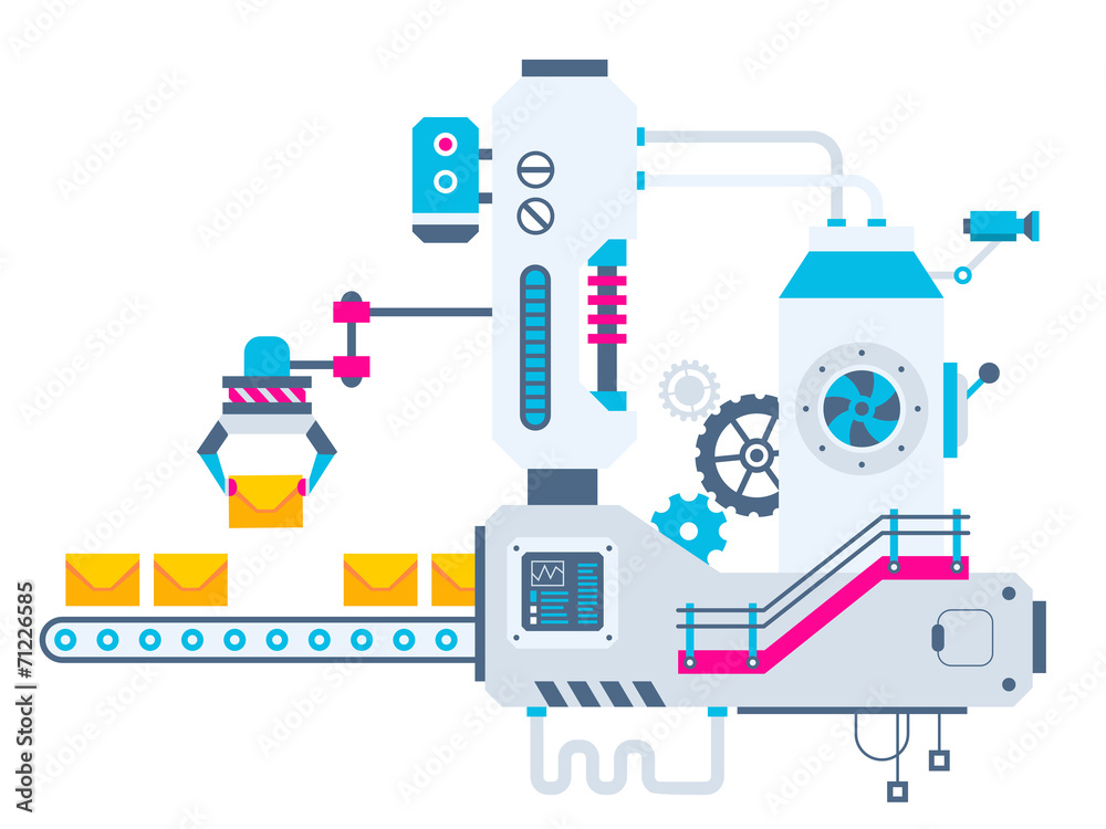 Vector industrial illustration background of the factory for sor Vector industrial illustration background of the factory for sor