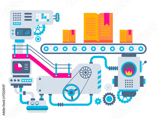 Vector industrial illustration background of the factory for man