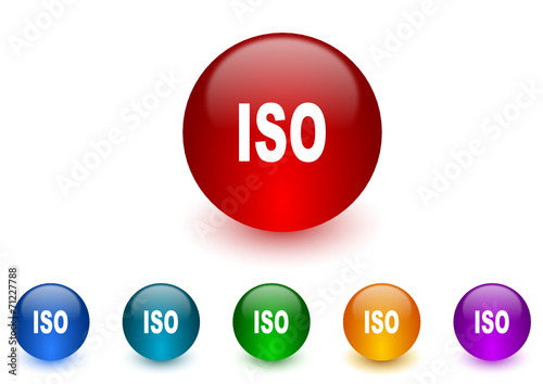 iso vector icon colorful set