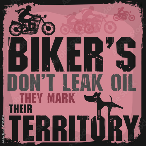 Abstract bikers label or poster