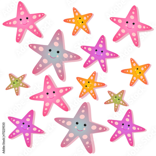Mosaico Estrellita de mar con fondo blanco