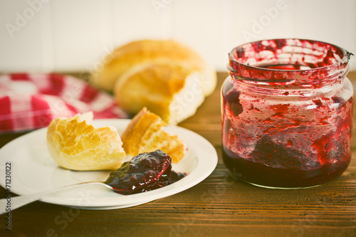 fruity jam in spoon