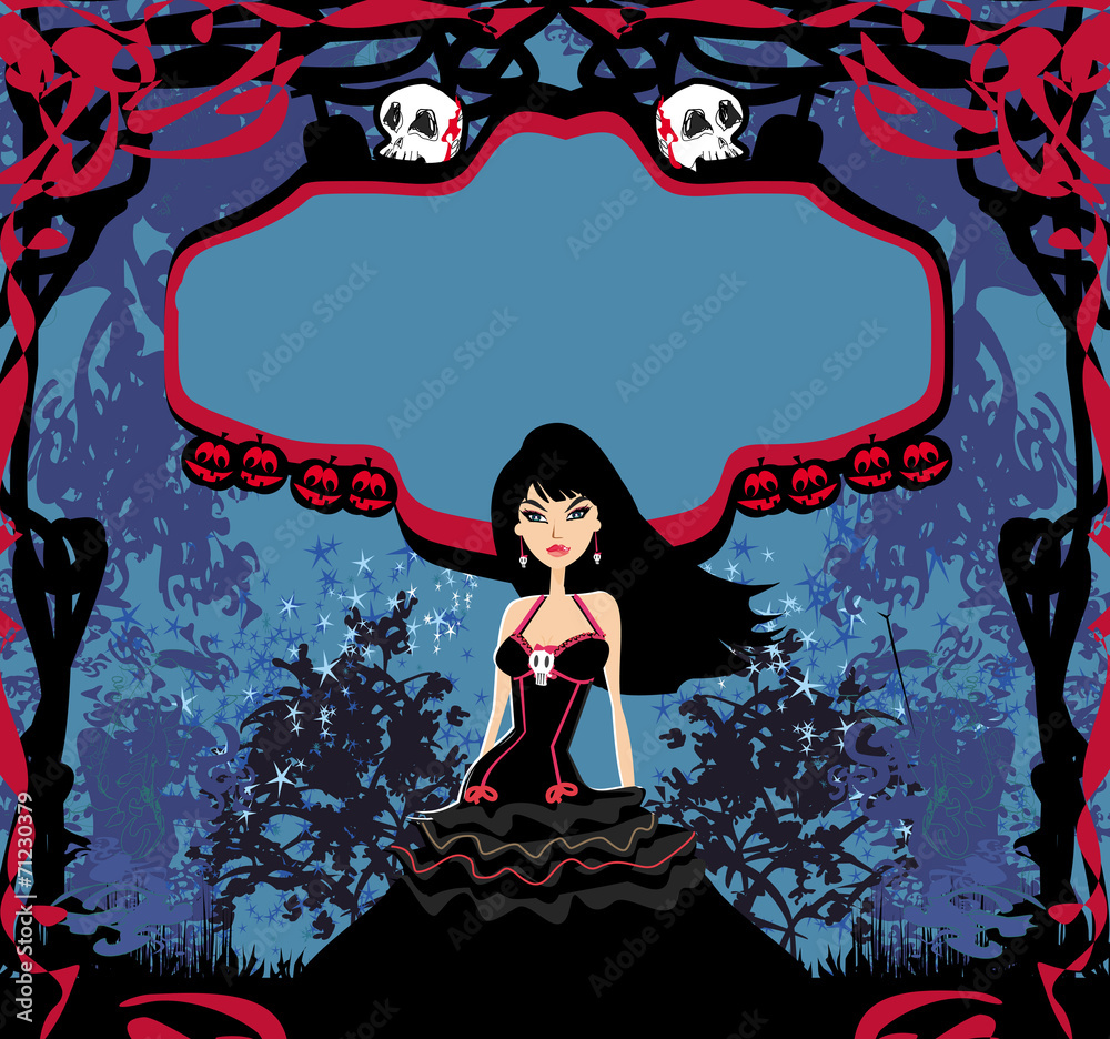 halloween invitation with beautiful witch halloween invitation with beautiful witch