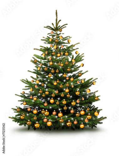 Christbaum mit Goldenen Kugeln