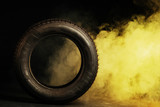 photo of black smoked burning tire
