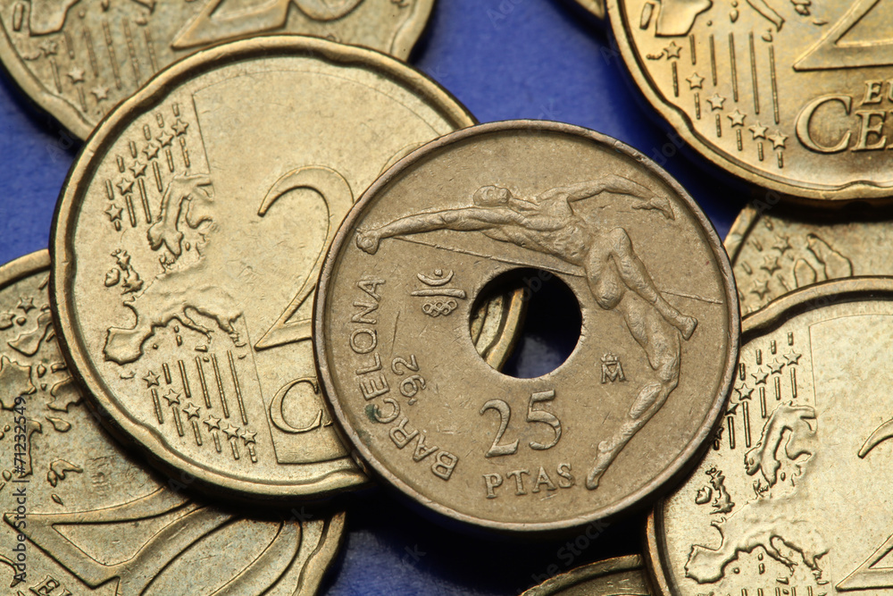 Naklejka premium Coins of Spain