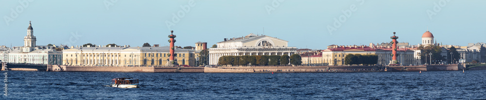 Spit of Vasilyevsky Island in summer, St. Petersburg